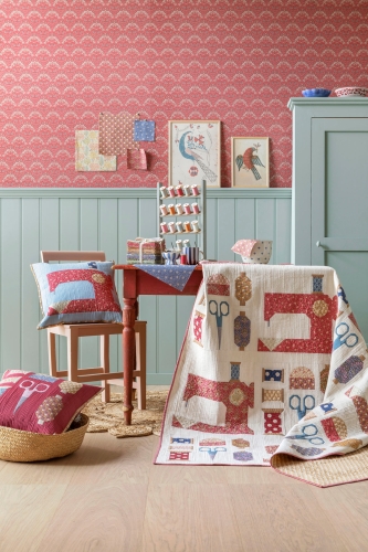 Tilda Patchwork Stoff Baumwolle - Sanctuary -  Larissa Rhubarb